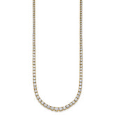 14k 14 1/2 carat Lab Grown Diamond VS+ F+ Complete Round 18 inch Graduated Tennis Necklace